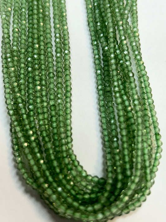 Amethyst, Green Amethyst Faceted Round 3mm