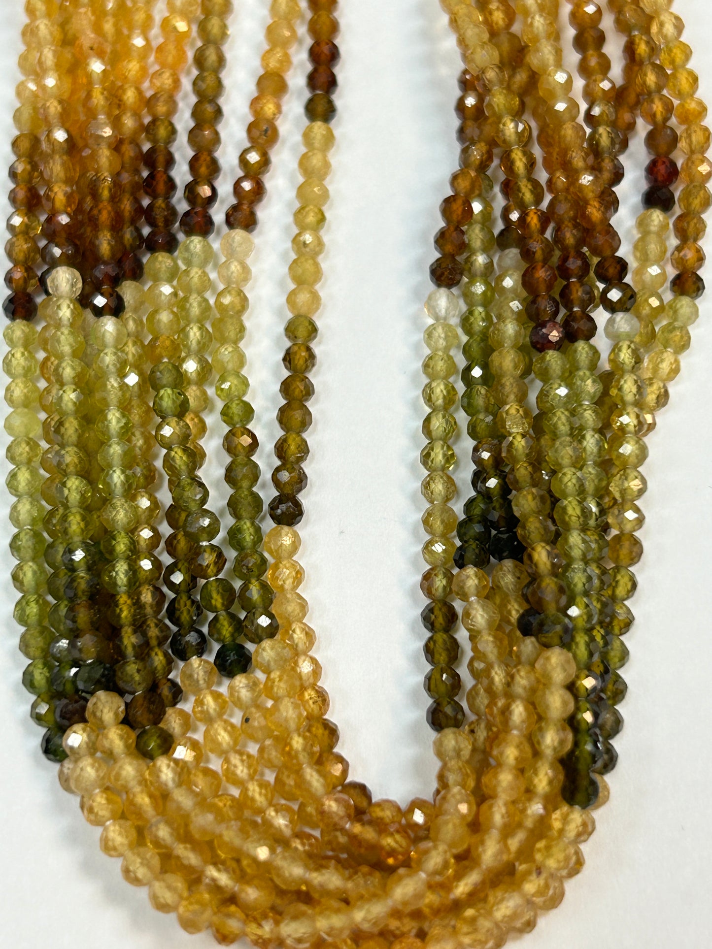 Tourmaline, Yellow Tourmaline Multi Faceted Round 3mm