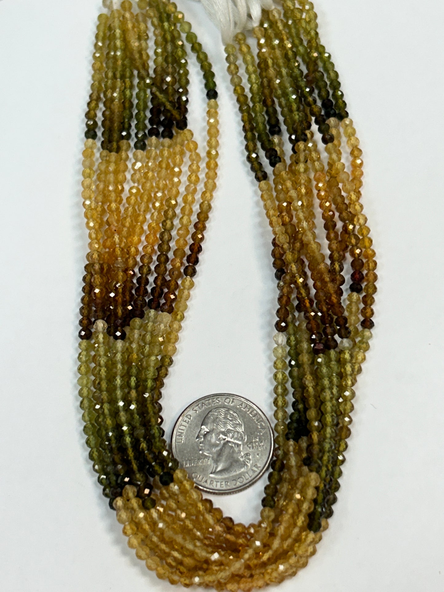 Tourmaline, Yellow Tourmaline Multi Faceted Round 3mm