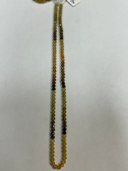 Tourmaline, Yellow Tourmaline Multi Faceted Round 3mm