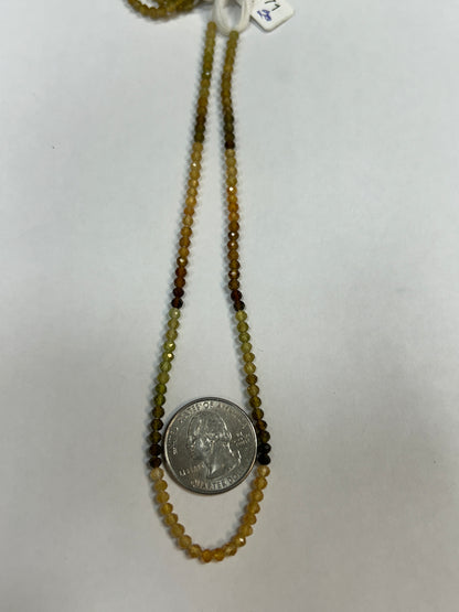Tourmaline, Yellow Tourmaline Multi Faceted Round 3mm