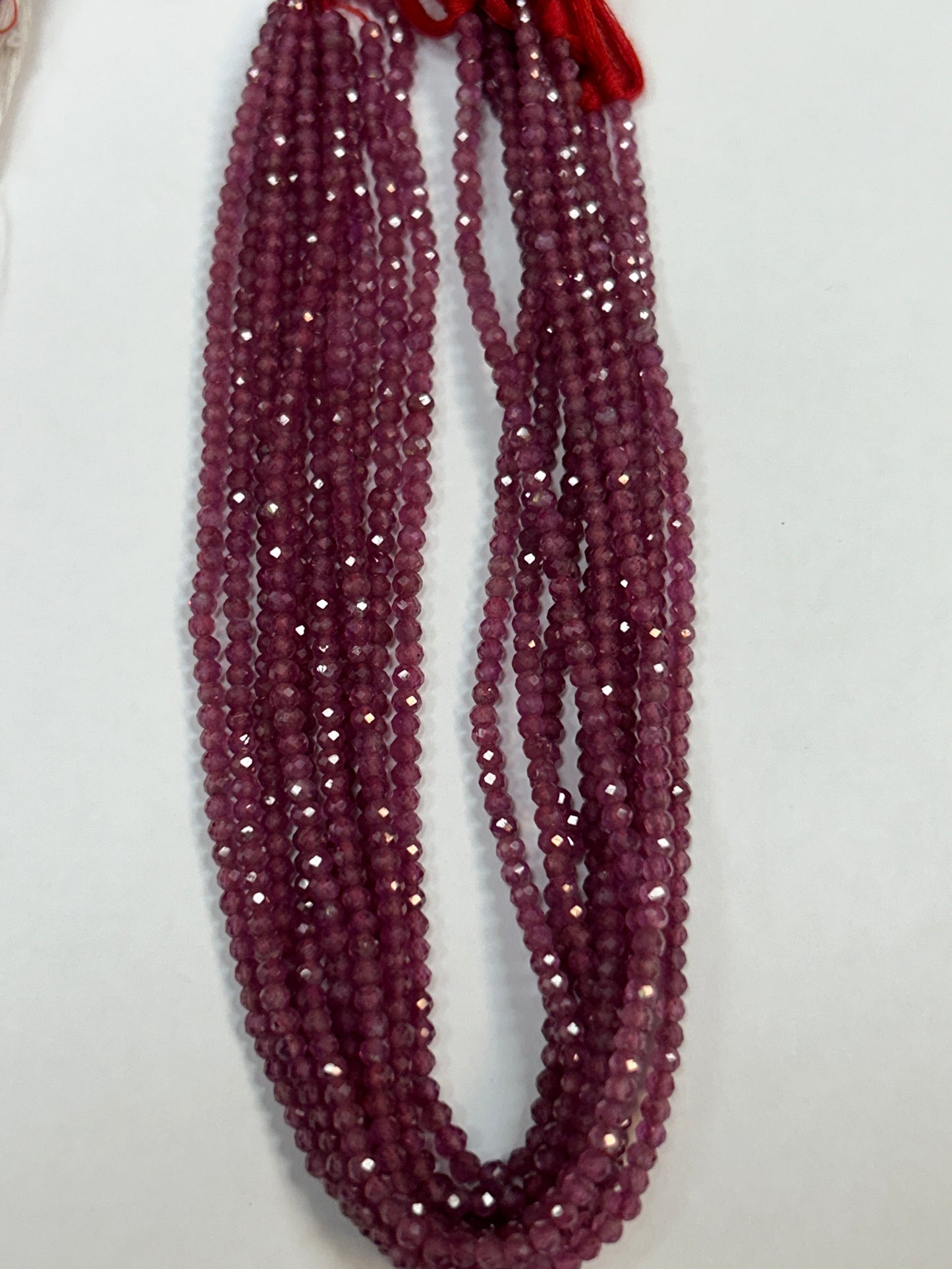 Ruby Glassfilled Faceted Round 3-4mm