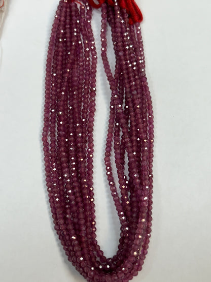 Ruby Glassfilled Faceted Round 3-4mm