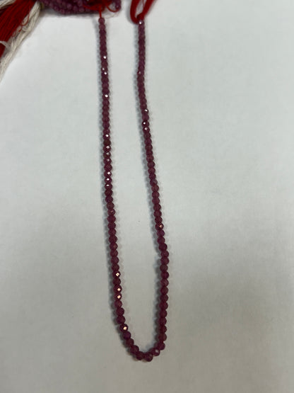 Ruby Glassfilled Faceted Round 3-4mm