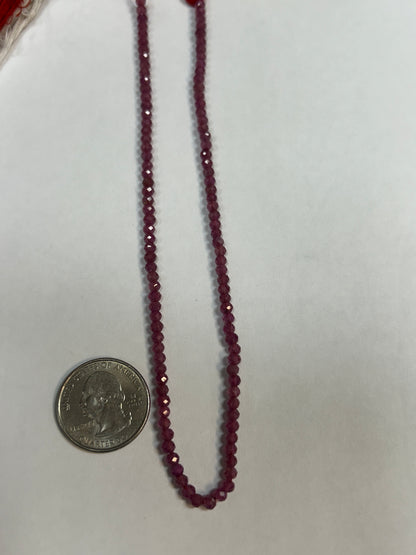 Ruby Glassfilled Faceted Round 3-4mm