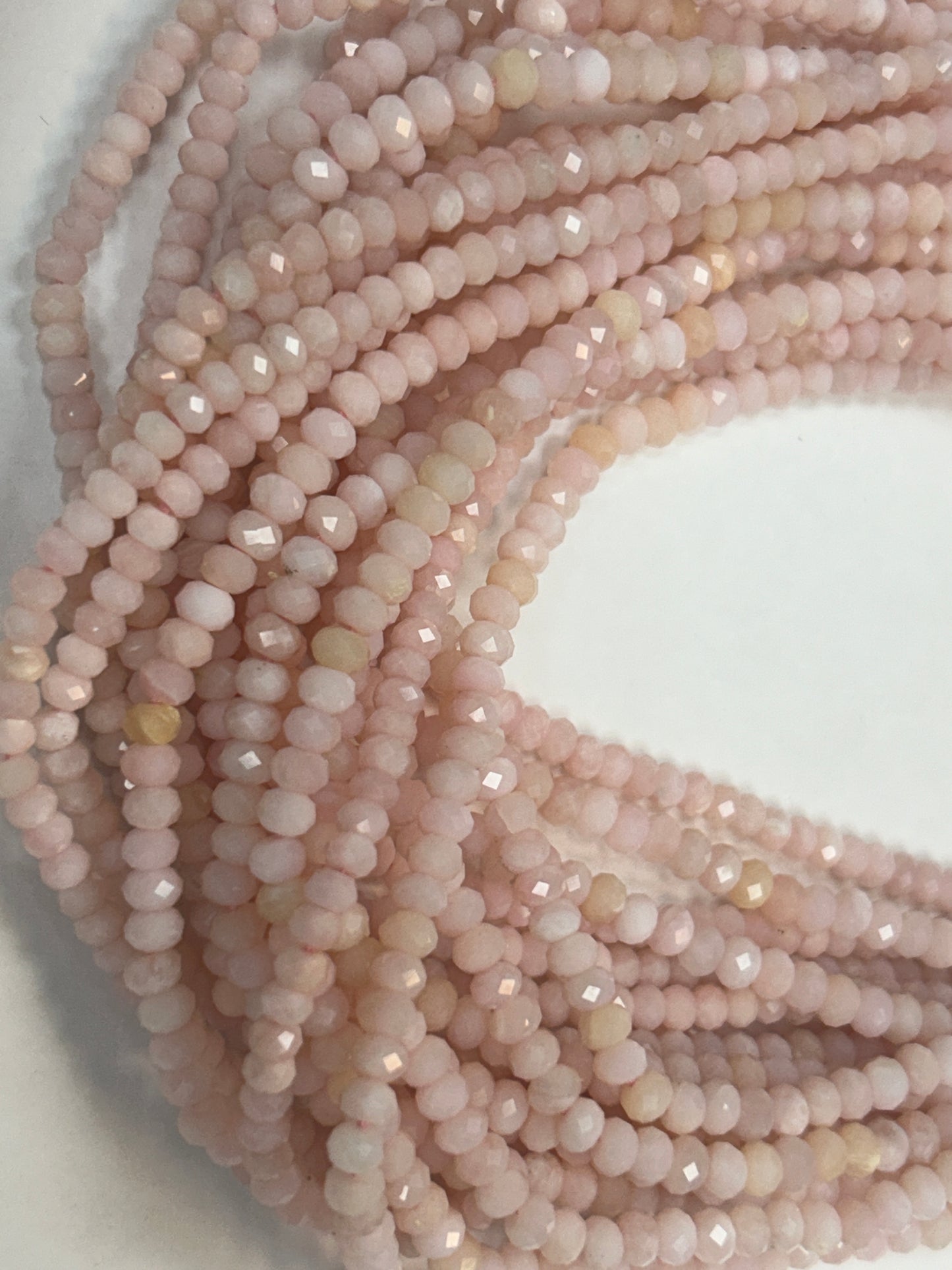Opal, Pink Opal Round Faceted 3-4mm
