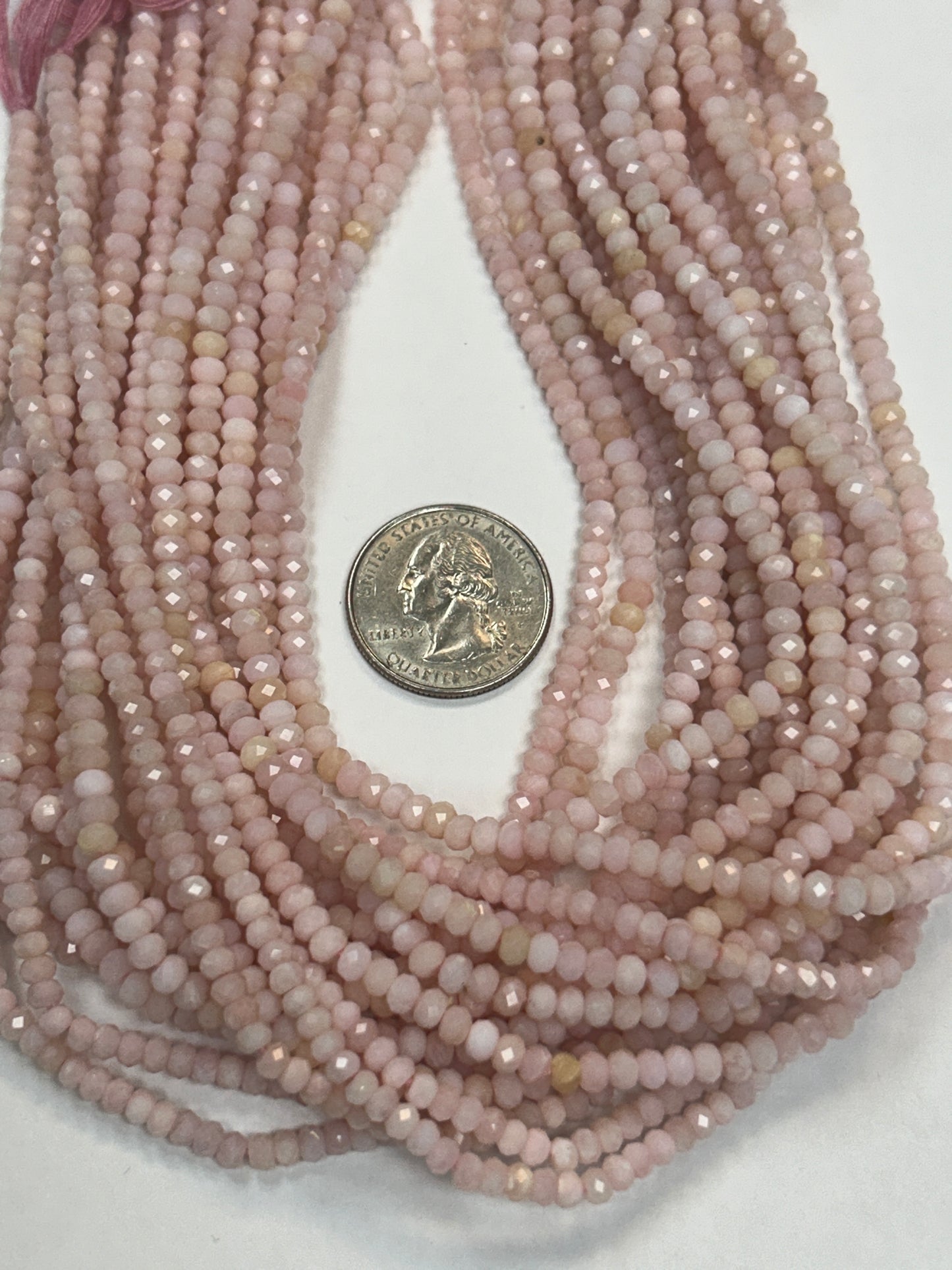 Opal, Pink Opal Round Faceted 3-4mm