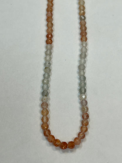 SUNSTONE, MULTI SUNSTONE ROUND FACETED 3-4MM