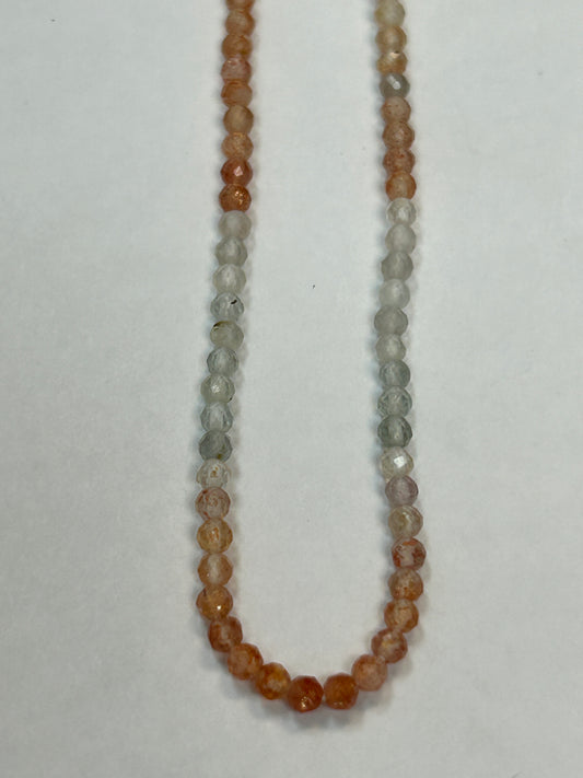 SUNSTONE, MULTI SUNSTONE ROUND FACETED 3-4MM