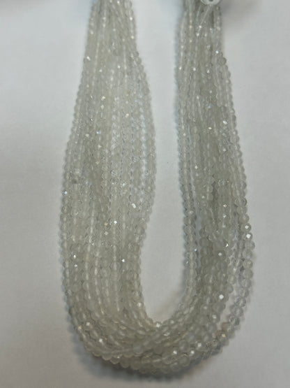 Moonstone, RAINBOW MOONSTONE ROUND FACETED 3-4MM
