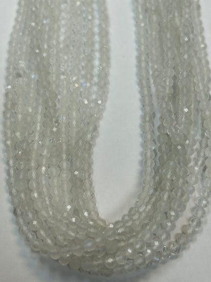 Moonstone, RAINBOW MOONSTONE ROUND FACETED 3-4MM