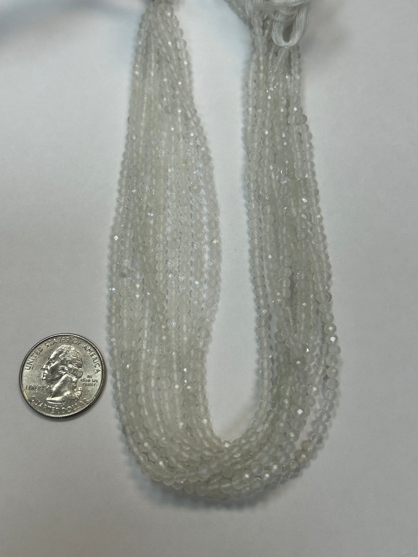 Moonstone, RAINBOW MOONSTONE ROUND FACETED 3-4MM