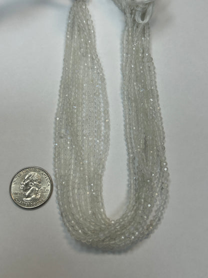 Moonstone, RAINBOW MOONSTONE ROUND FACETED 3-4MM