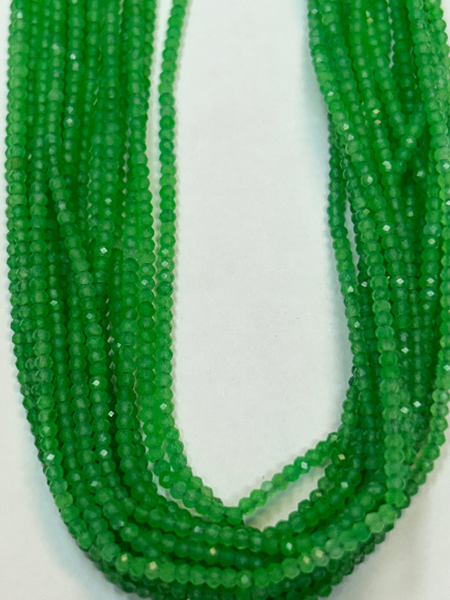 GREEN STONE ROUND FACETED 2-3mm