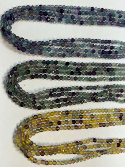 FLOURITE ROUND FACETED 3-4MM
