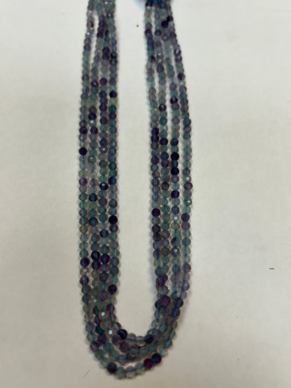 FLOURITE ROUND FACETED 3-4MM