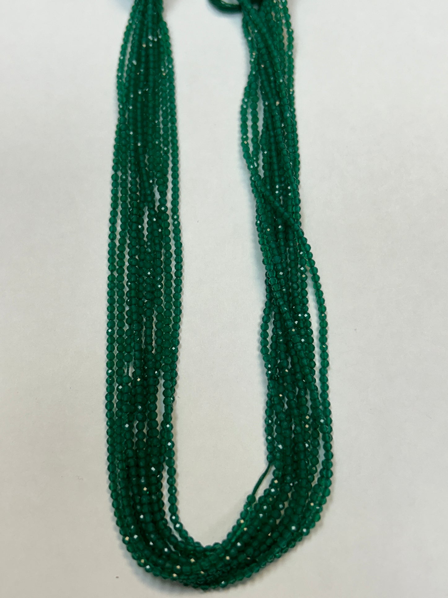 Onyx, GREEN ONYX ROUND FACETED 2-3mm
