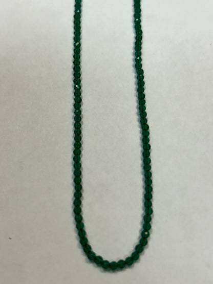 Onyx, GREEN ONYX ROUND FACETED 2-3mm