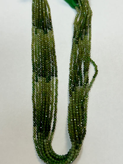 Tourmaline, GREEN TOURMALINE ROUND FACETED 2-3mm