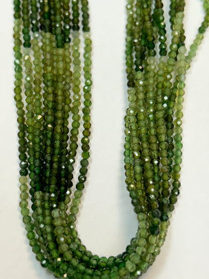Tourmaline, GREEN TOURMALINE ROUND FACETED 2-3mm