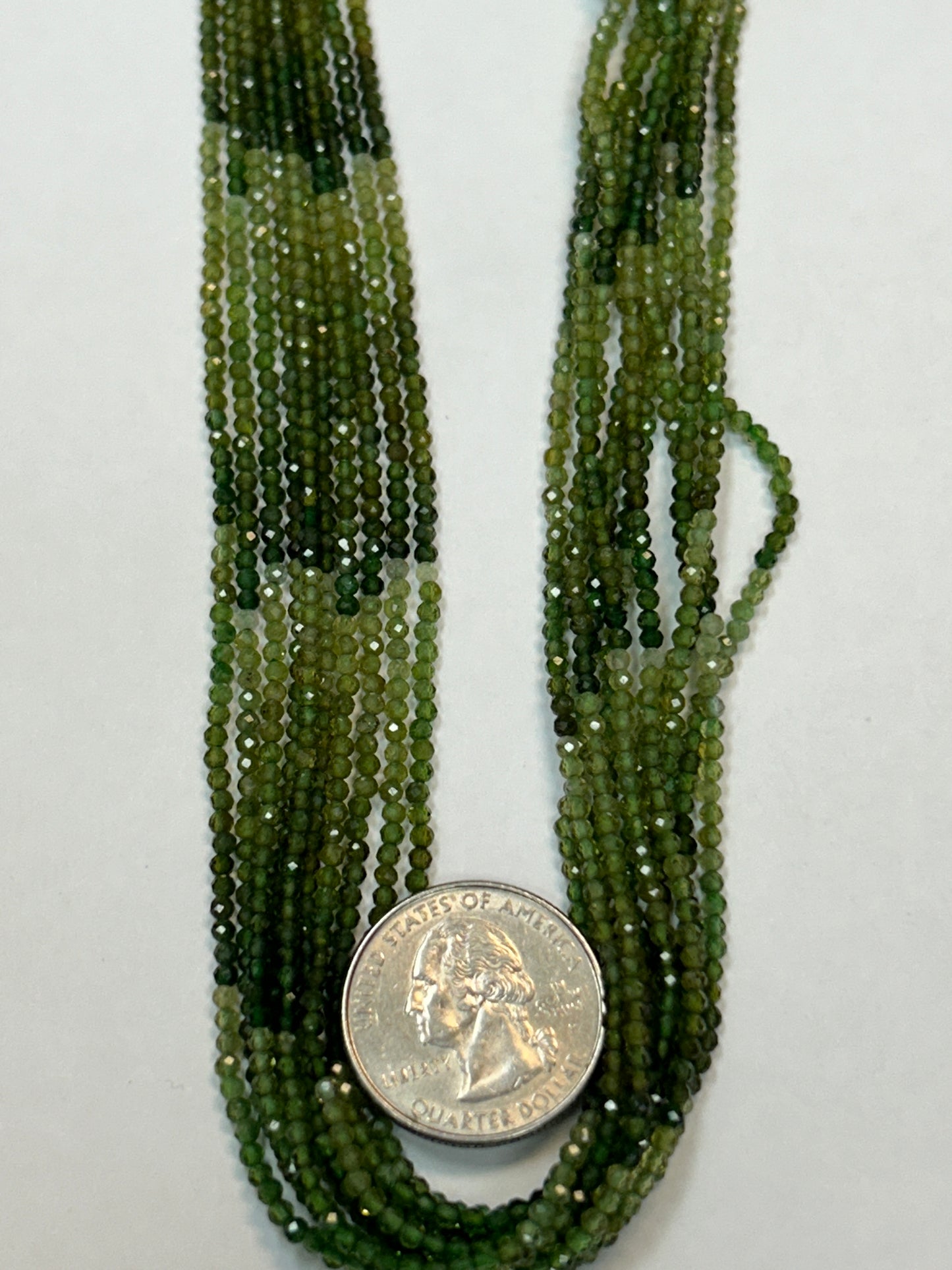 Tourmaline, GREEN TOURMALINE ROUND FACETED 2-3mm