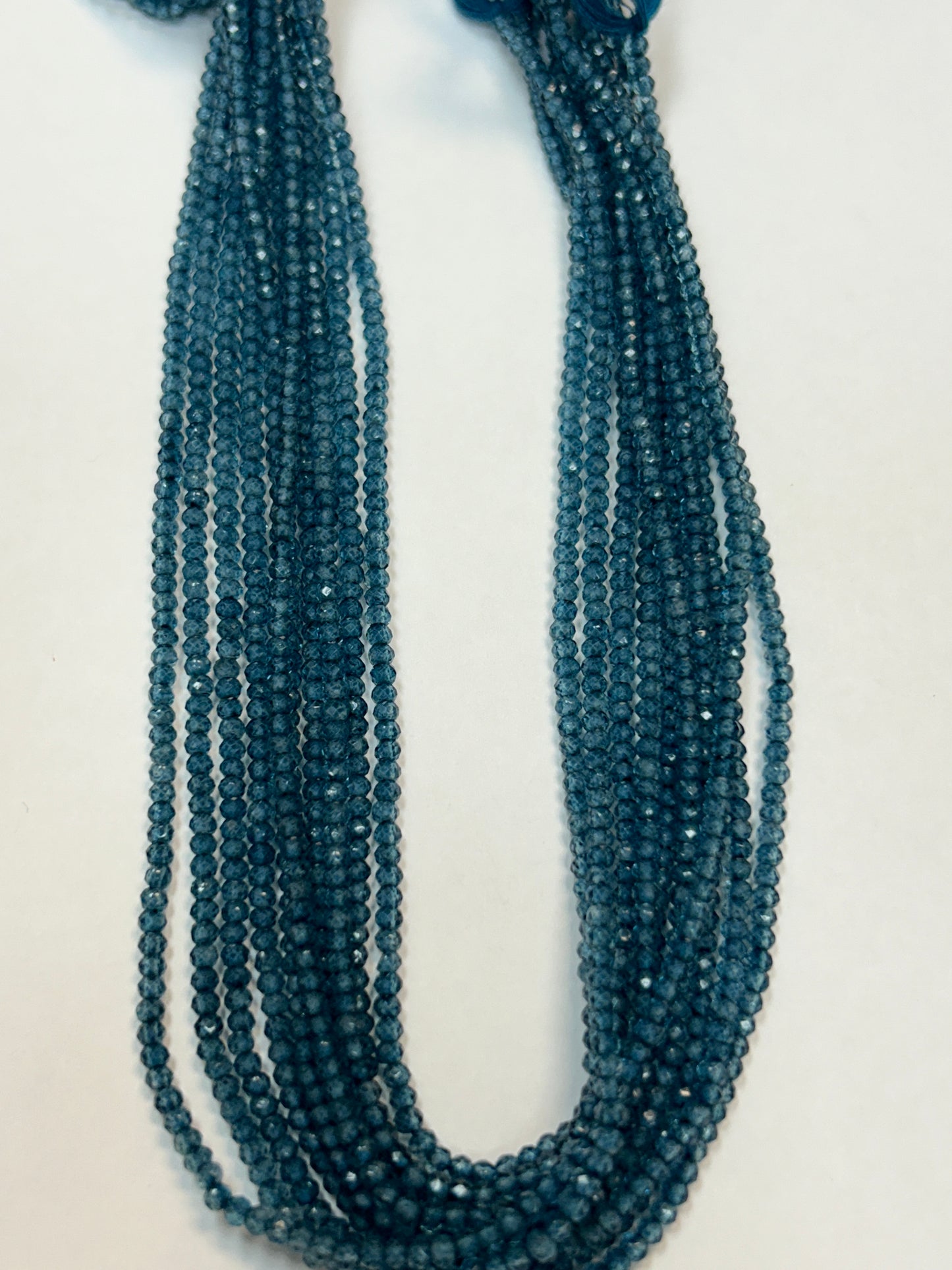 Quartz, LONDON BLUE COATED QUARTZ  ROUND FACETED 3-4MM