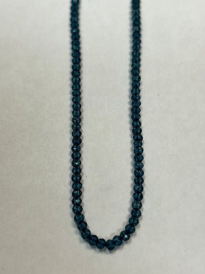 Quartz, LONDON BLUE COATED QUARTZ  ROUND FACETED 3-4MM