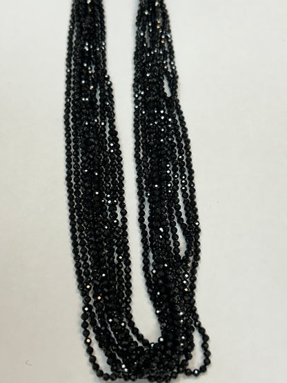 Spinel, BLACK SPINEL ROUND FACETED 2-2.50 MM