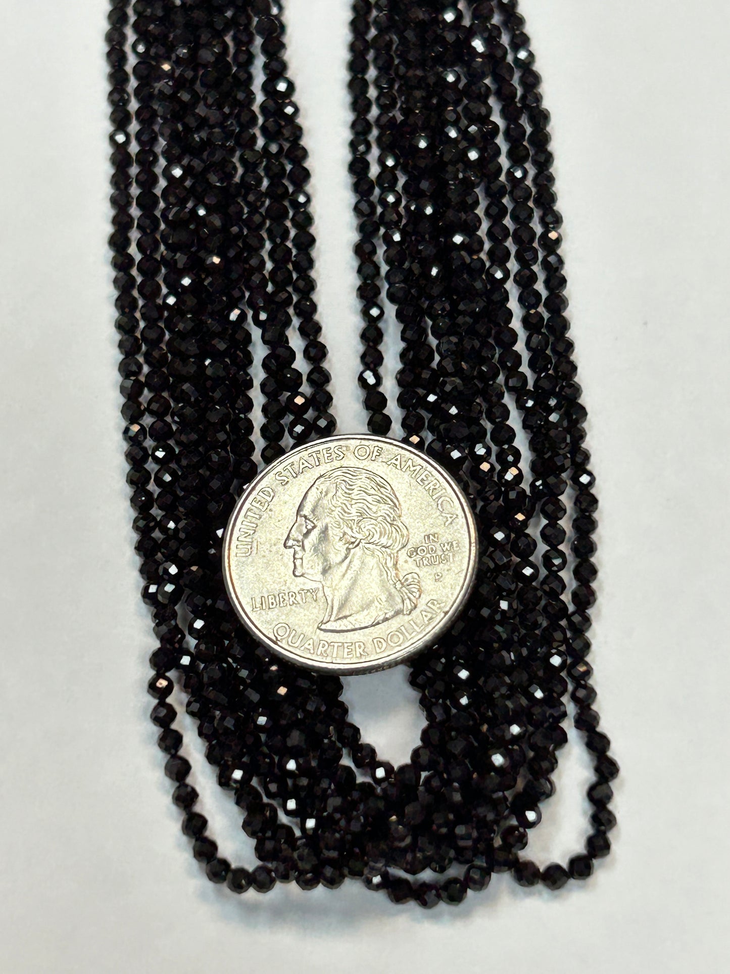 Spinel, BLACK SPINEL ROUND FACETED 2-2.50 MM