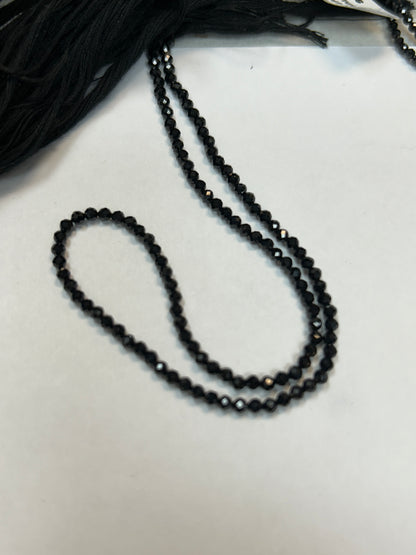 Spinel, BLACK SPINEL ROUND FACETED 2-2.50 MM