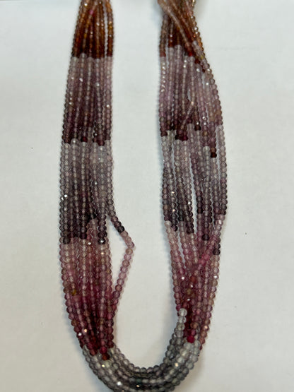 SPINEL, MULTI SPINEL ROUND FACETED 2-3mm