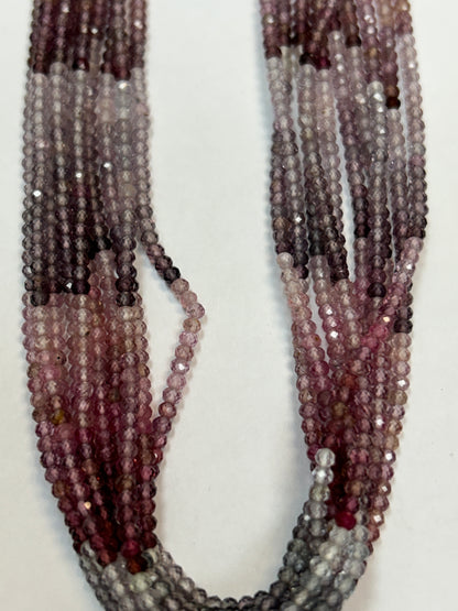 SPINEL, MULTI SPINEL ROUND FACETED 2-3mm