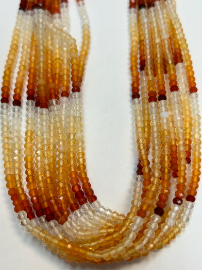 Opal, Fire Opal Faceted Round 3-4mm