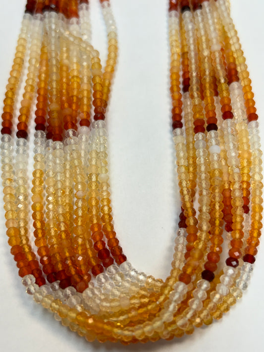Opal, Fire Opal Faceted Round 3-4mm