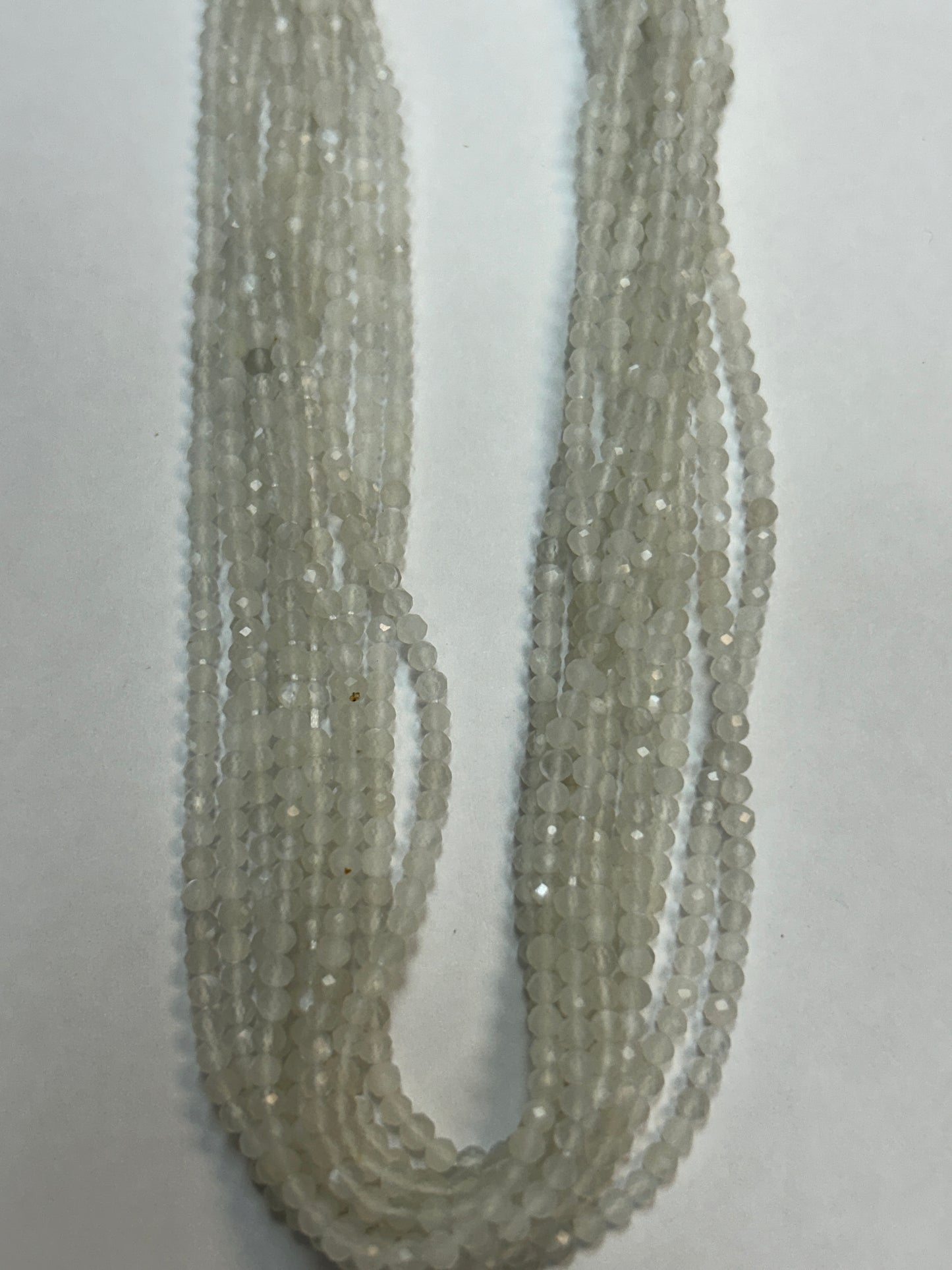Moonstone White Round Faceted 3-4mm