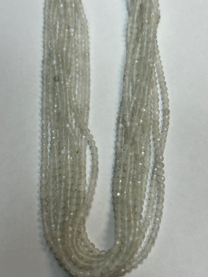 Moonstone White Round Faceted 3-4mm