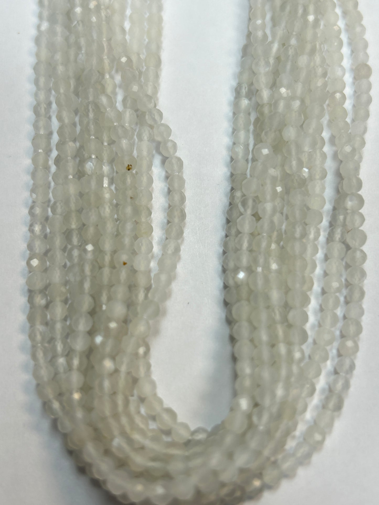 Moonstone White Round Faceted 3-4mm