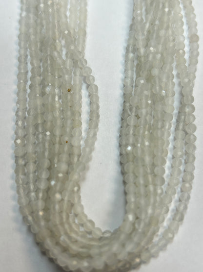 Moonstone White Round Faceted 3-4mm