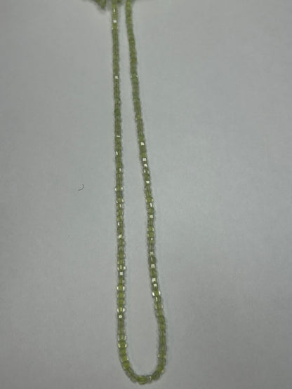 Prehnite Faceted Square, Prehnite faceted box, faceted cube.