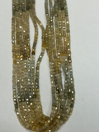 Zircon, Multi Zircon Faceted Square, Natural Zircon faceted box, faceted cube.