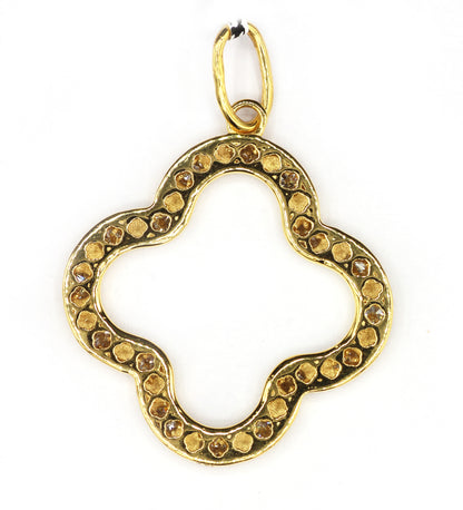 Open 14k Solid Gold Diamond Pendants.