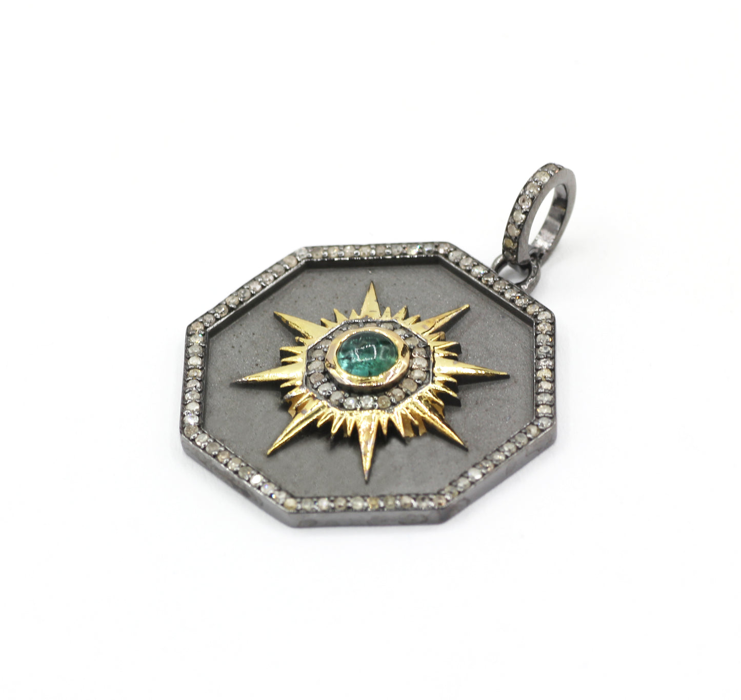Hexagon Pave Diamond Pendant