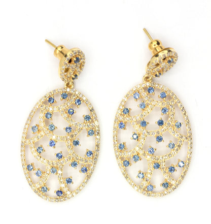 Oval 14k Solid Gold Diamond Earring