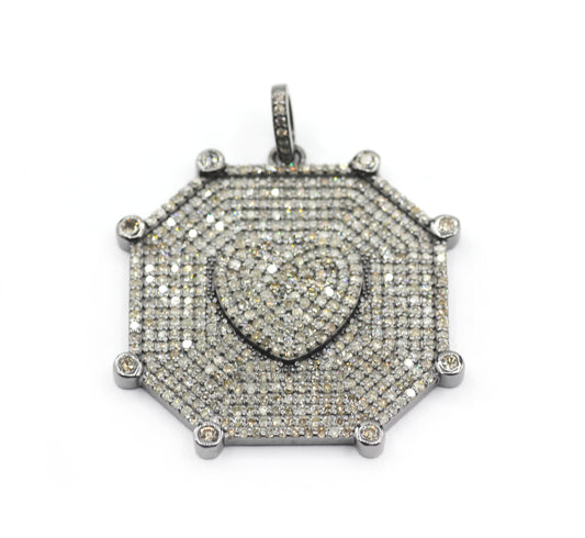 Hexagon Pave Diamond Pendant