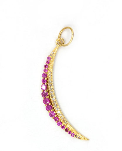 Moon 14k Solid Gold Diamond Pendants.