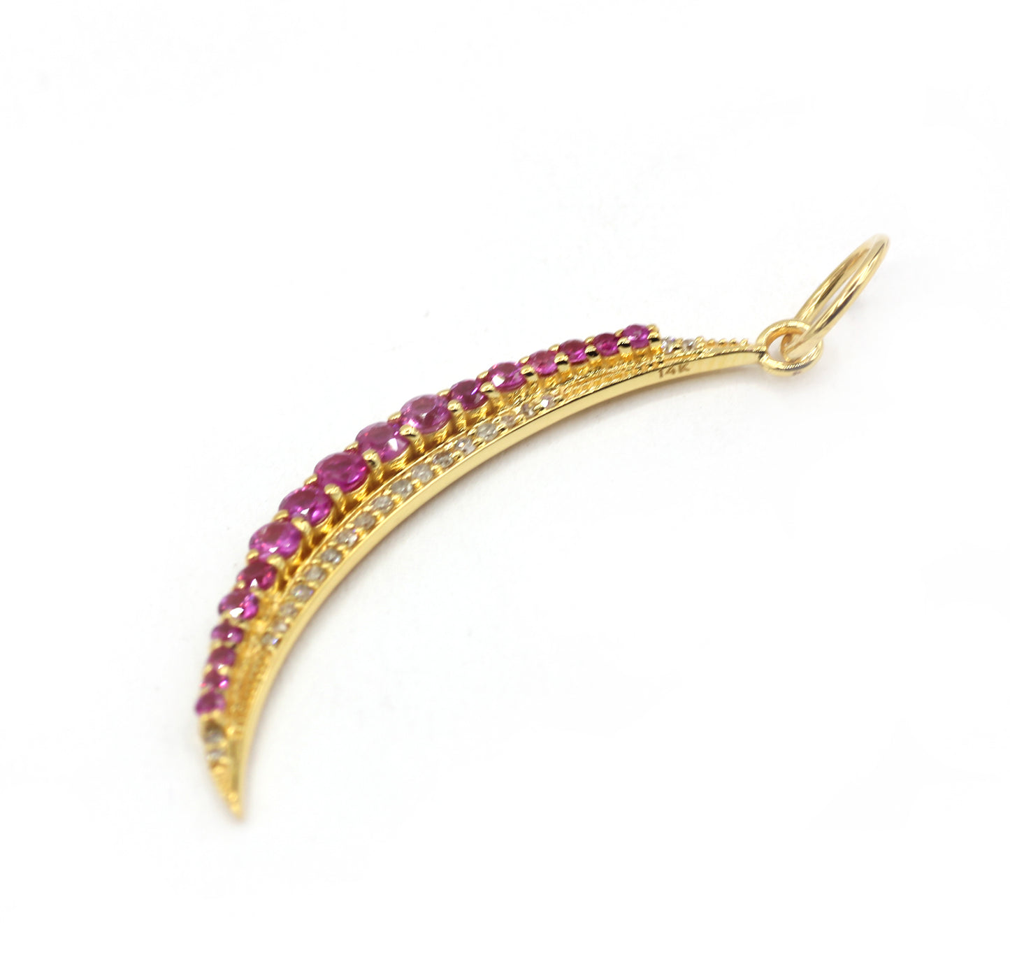 Moon 14k Solid Gold Diamond Pendants.