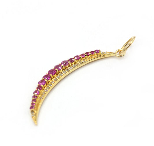Moon 14k Solid Gold Diamond Pendants.