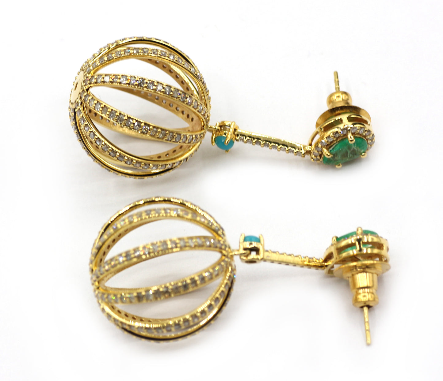 14k Solid Gold Diamond Earring