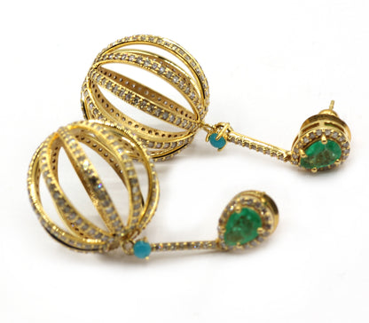 14k Solid Gold Diamond Earring