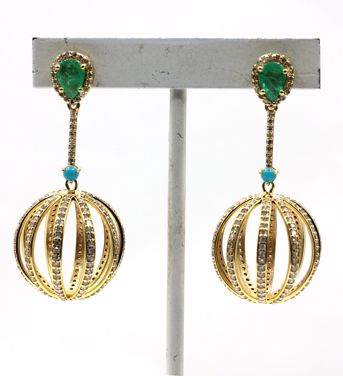 14k Solid Gold Diamond Earring